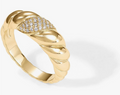 Gold Croissant Dome Ring